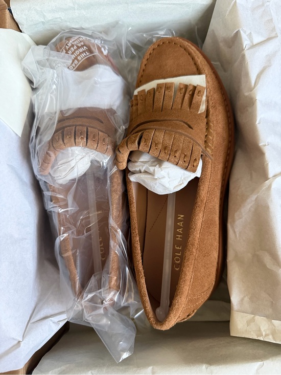 Cole Haan Shoes - Cole Haan Tan Suede Kiltie Fringe Loafers